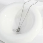 18K Gold Minimalist Teardrop Pendant Dainty Necklace
