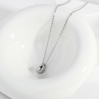 18K Gold Minimalist Teardrop Pendant Dainty Necklace