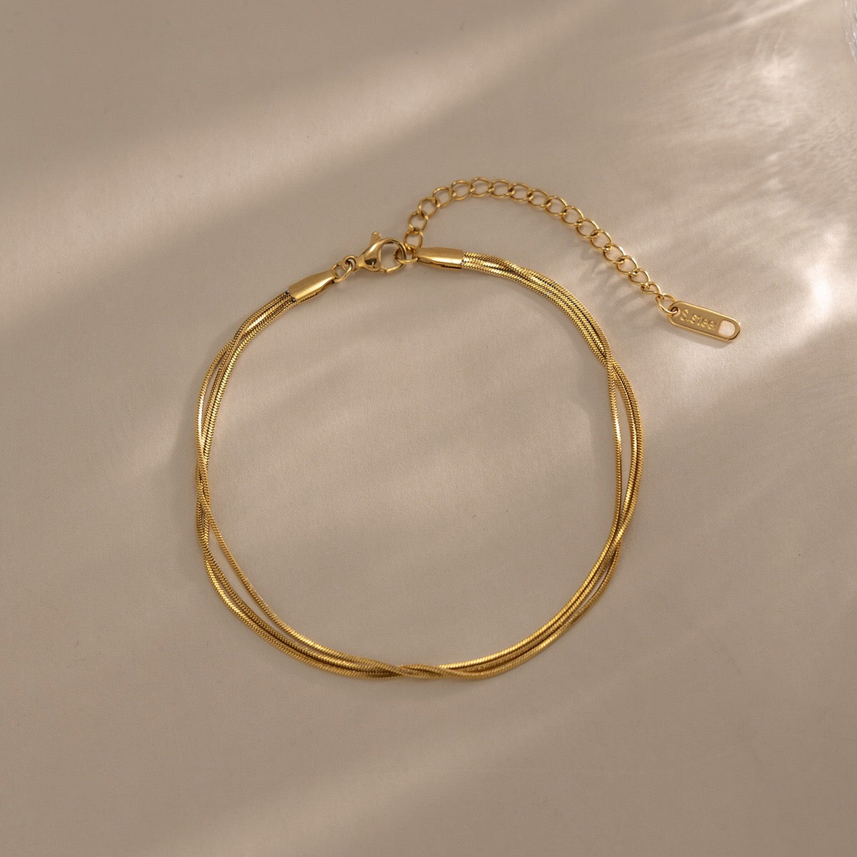 18K Gold Minimalist Rope Chain Dainty Anklet