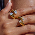 18K Gold Shooting Star Bejeweled Statement Ring