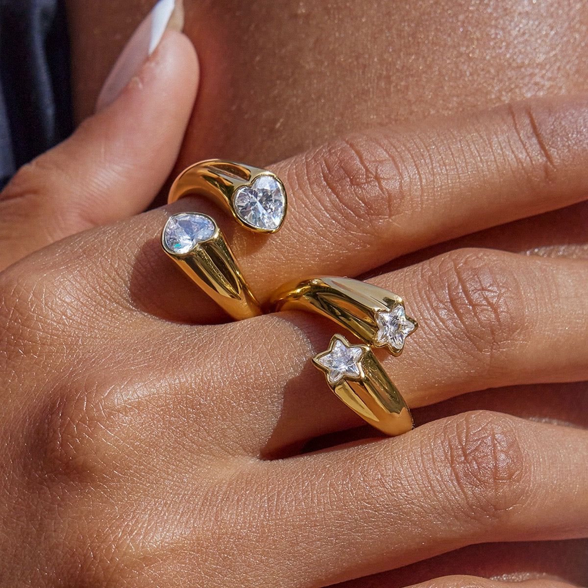 18K Gold Shooting Star Bejeweled Statement Ring