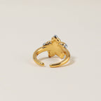 18K Gold and Silver Two Tone Cosmic Motion Statement Star Ring