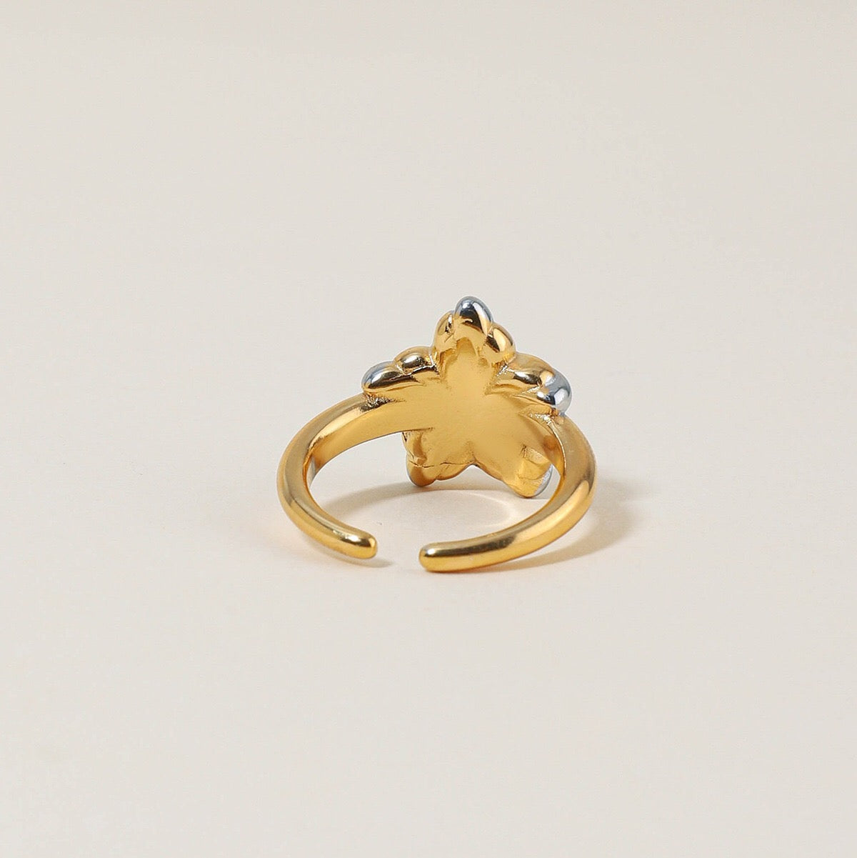 18K Gold and Silver Two Tone Cosmic Motion Statement Star Ring
