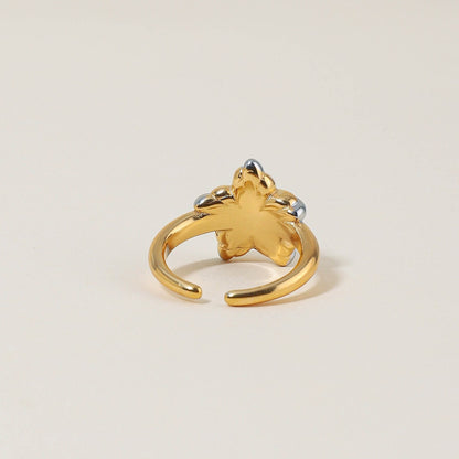 18K Gold and Silver Two Tone Cosmic Motion Statement Star Ring