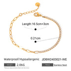 18K Gold and Silver Subtle Spark Paperclip Dainty Tennis Chain Bracelet