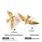 18K Gold Lady Bird Statement Stud Earrings
