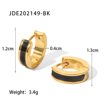 18K Gold Color Small Hoop Huggie Earrings