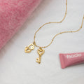 18K Gold Key to Your Heart Charm Pendant Necklace