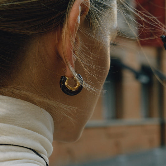 18K Gold Cozy Season Small Hoop Huggie Earrings