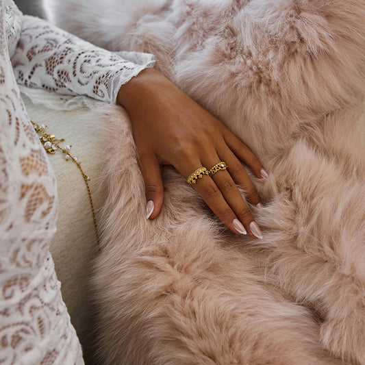 18K Gold Princess Tiara Statement Ring