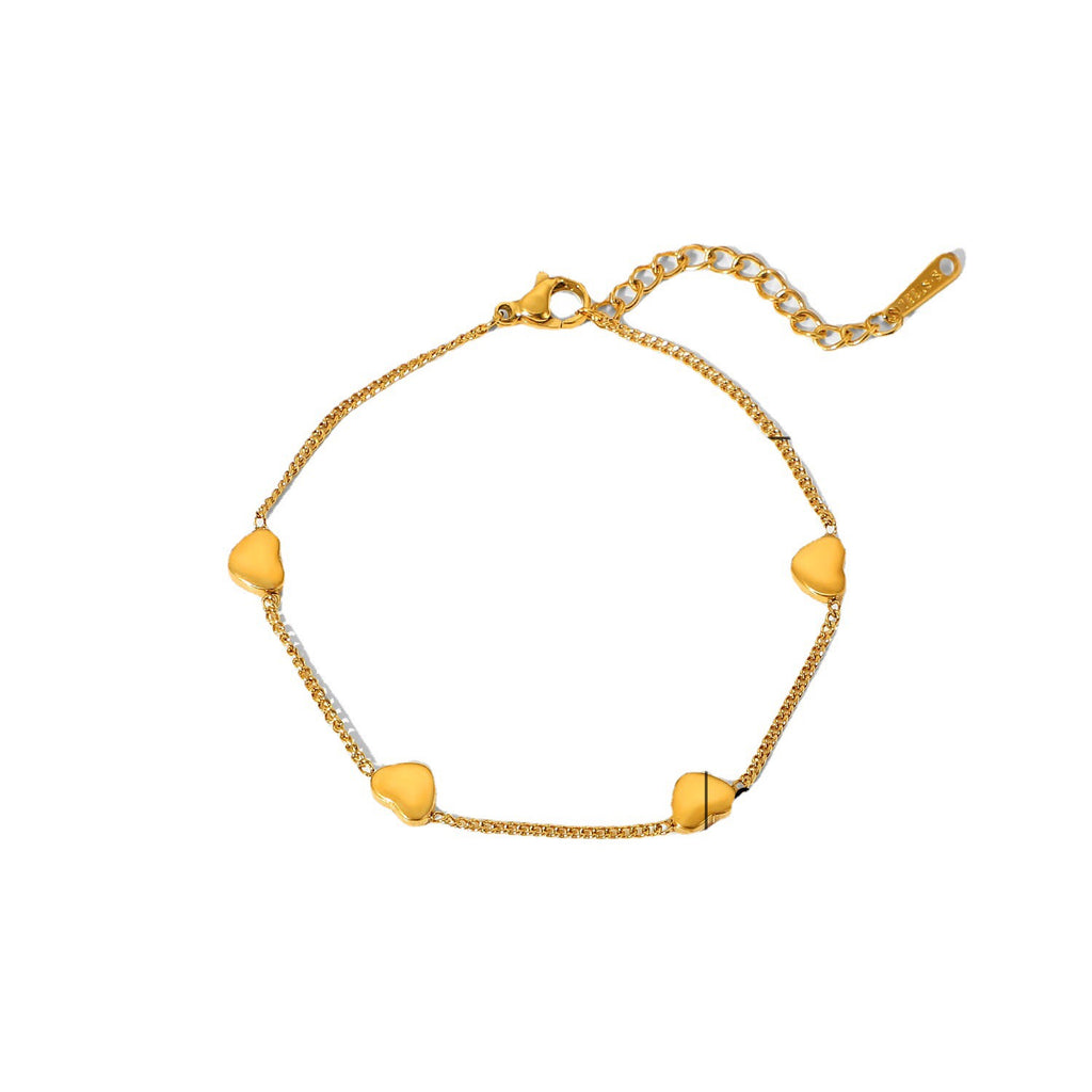18K Gold Minimalist Heart Bracelet