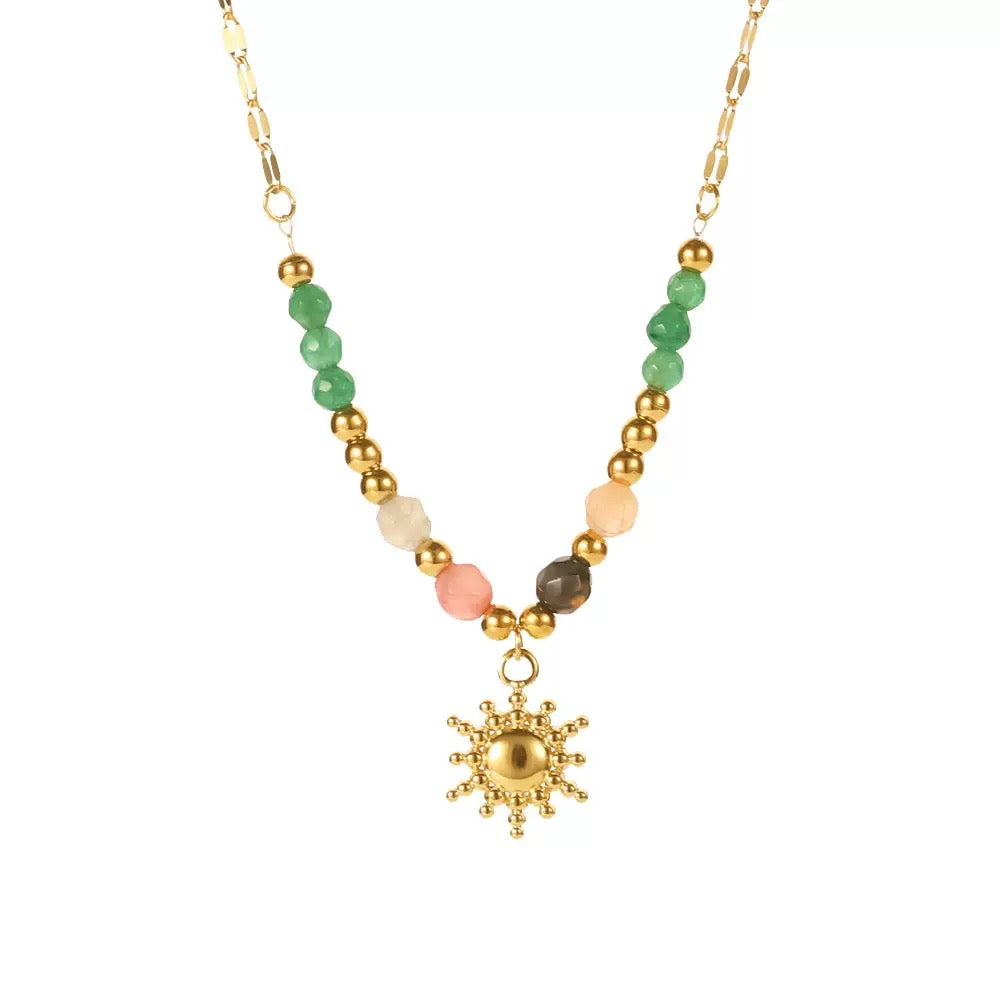 18K Gold Sun Spirit Beaded Necklace