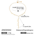 18K Gold Milky Way Y Shape Lariat Chain Necklace