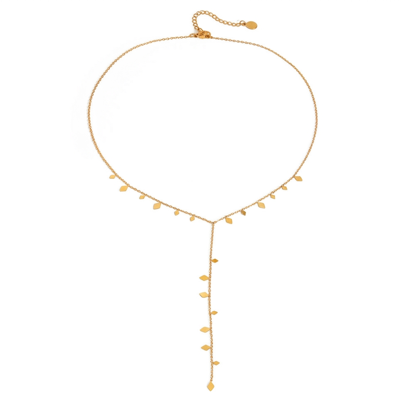 18K Gold Milky Way Star Y Shape Chain Necklace