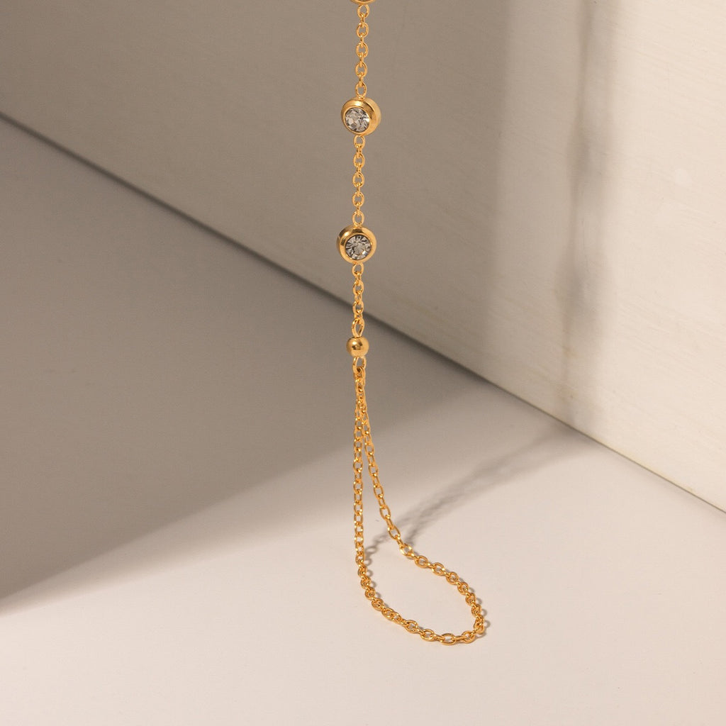 18K Gold Waterproof Starry Hand Chain Bracelet