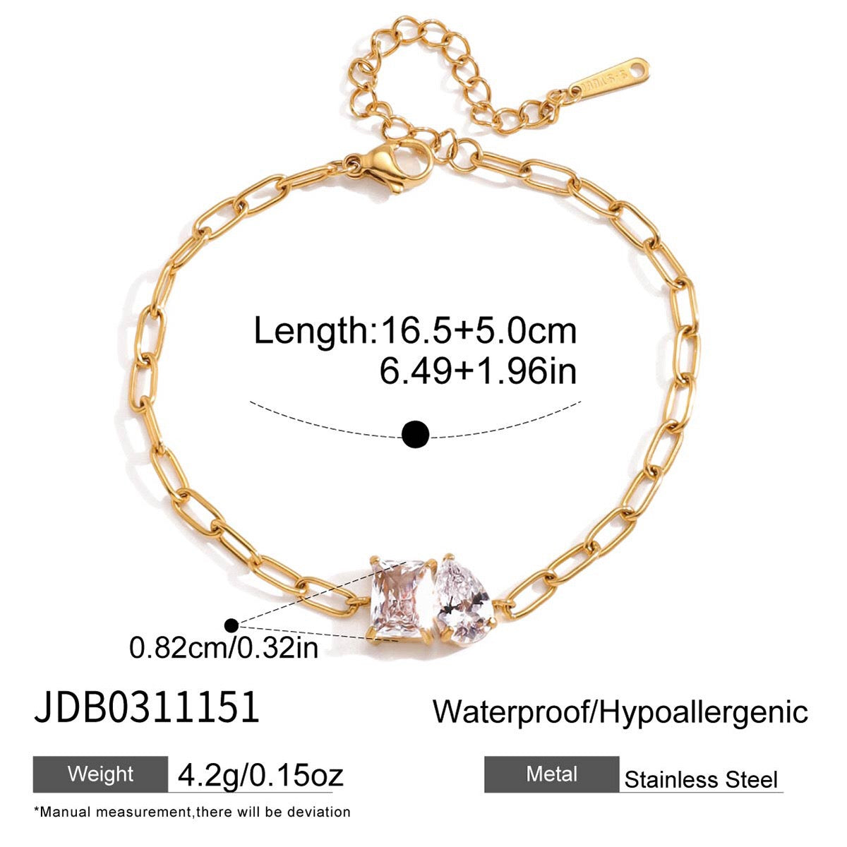 18K Gold Perfect Match Paperclip Chain Dainty Bracelet