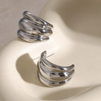 18K Gold Banana Statement Stud Earrings