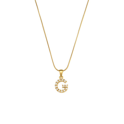 18K Gold Pearl Initial Pendant Necklace