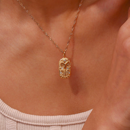 18K Gold Starry Zodiac Pendant Necklace