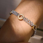 18K Gold and Silver Off Duty Two Tone Chain Bracelet