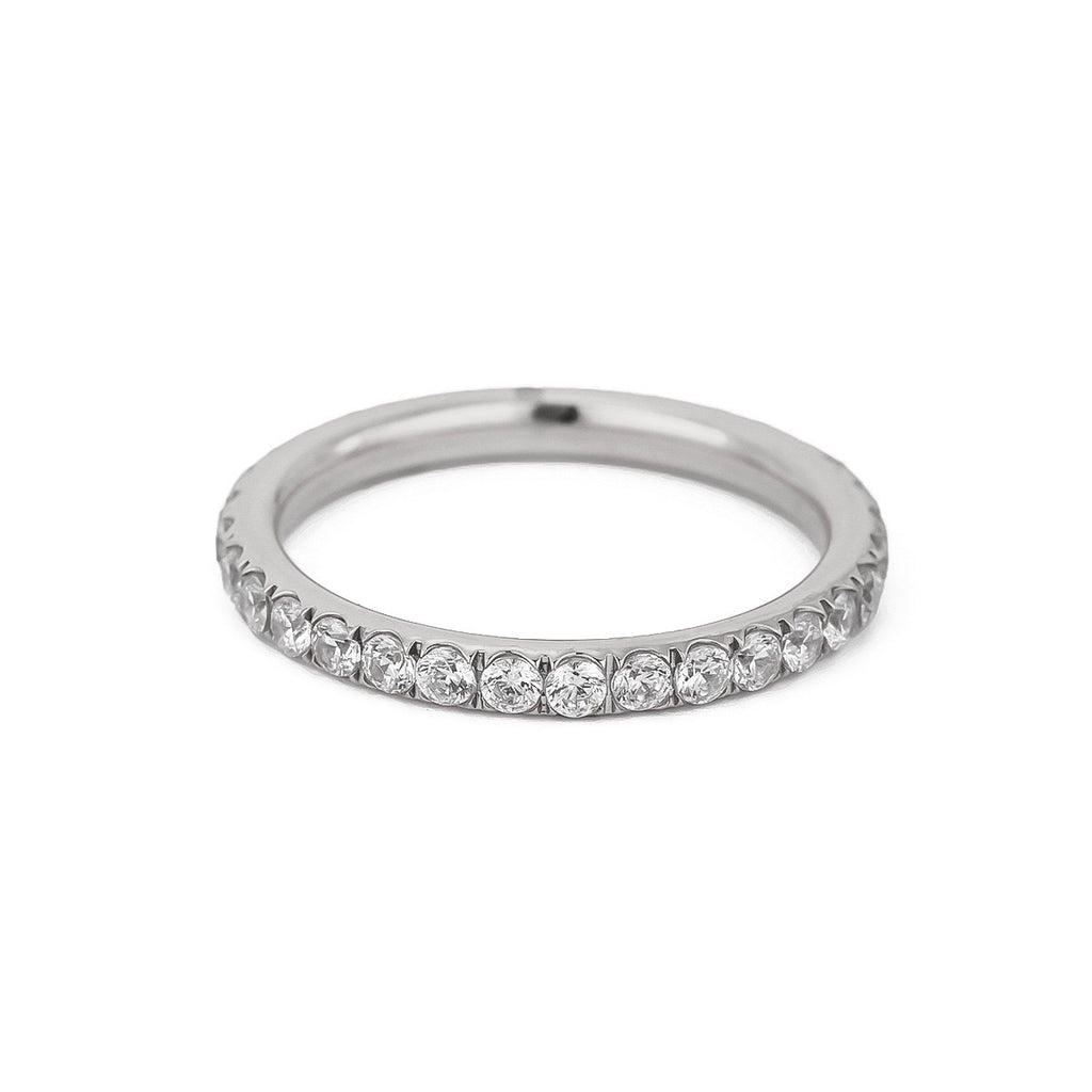 18K Gold and Silver Gem Palette Eternity Ring