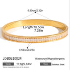 18K Gold Endless Glow Statement Tennis Bangle Bracelet