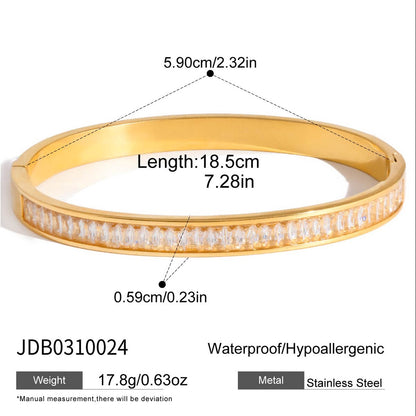 18K Gold Endless Glow Statement Tennis Bangle Bracelet