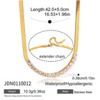18K Gold Guardian Elephant Pendant Herringbone Snake Chain Layered Necklace Set