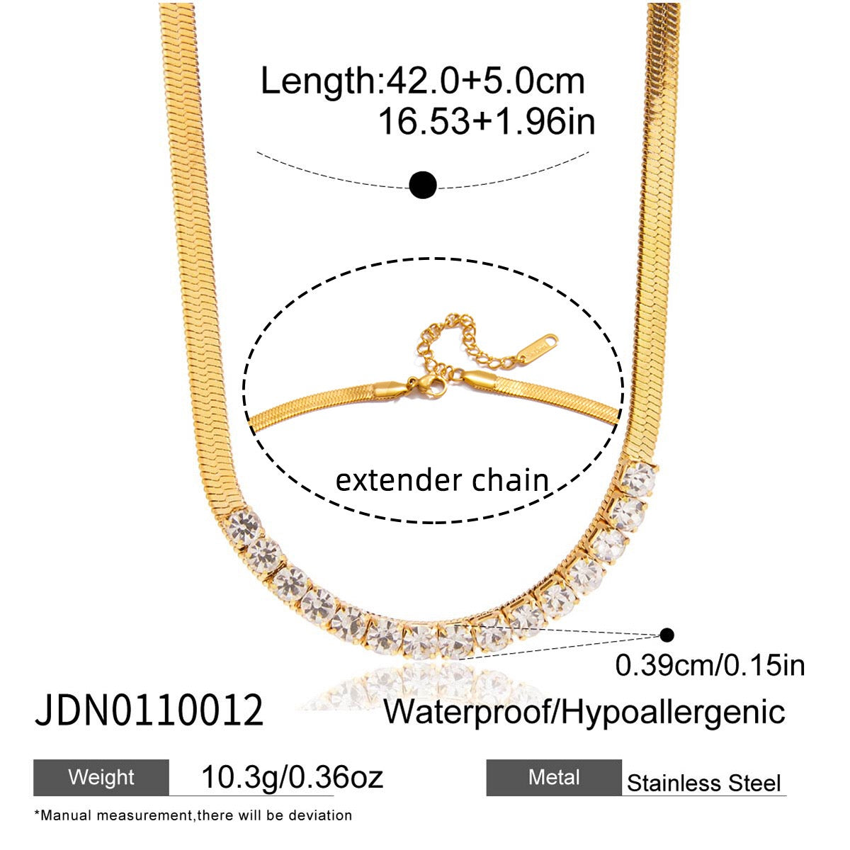 18K Gold Guardian Elephant Pendant Herringbone Snake Chain Layered Necklace Set