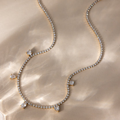 18K Gold Eternal Brilliance Tennis Dainty Choker Necklace