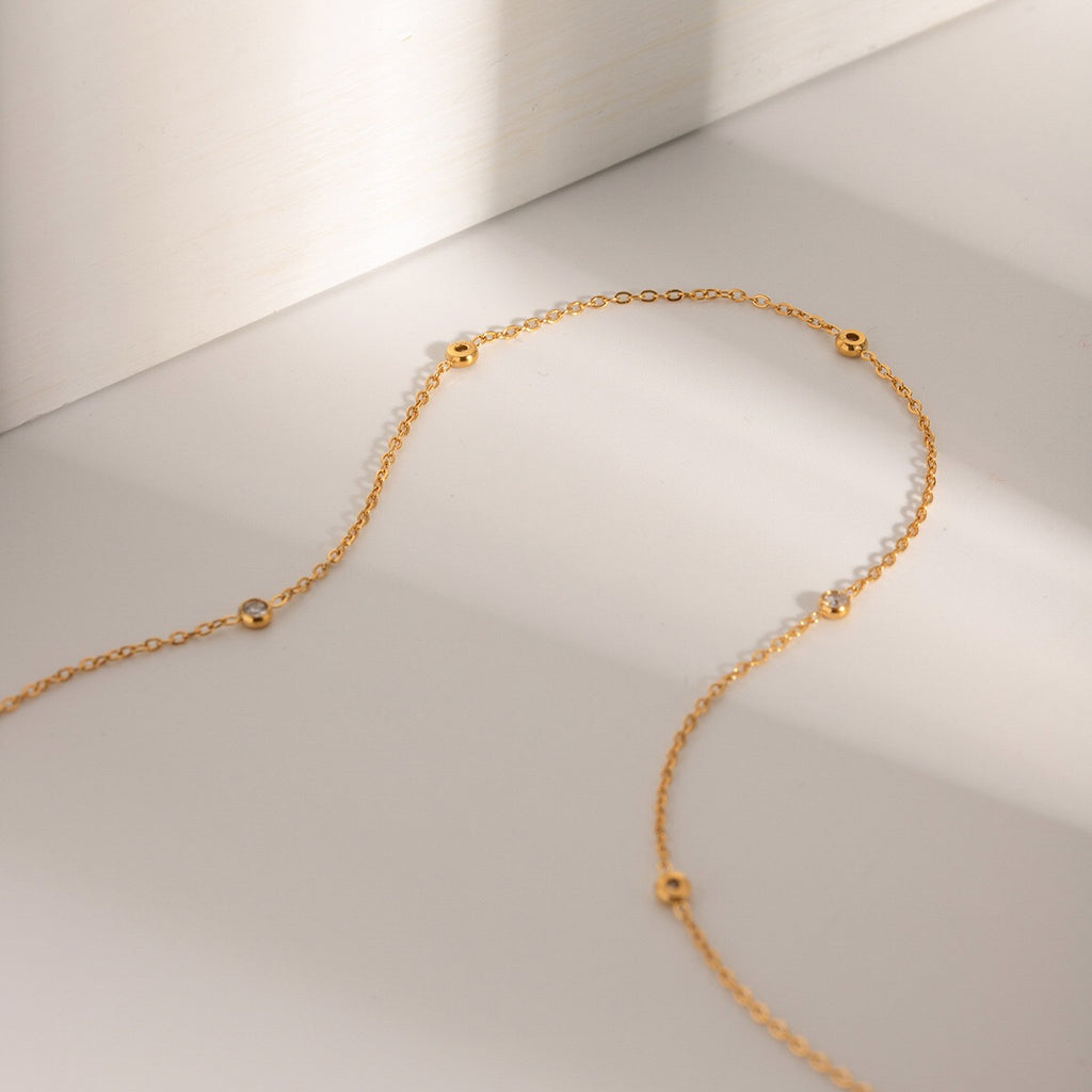 18K Gold Stardust Dainty Chain Necklace