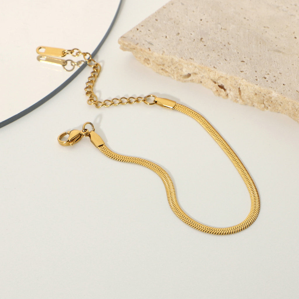 18K Gold Classic Herringbone Bracelet
