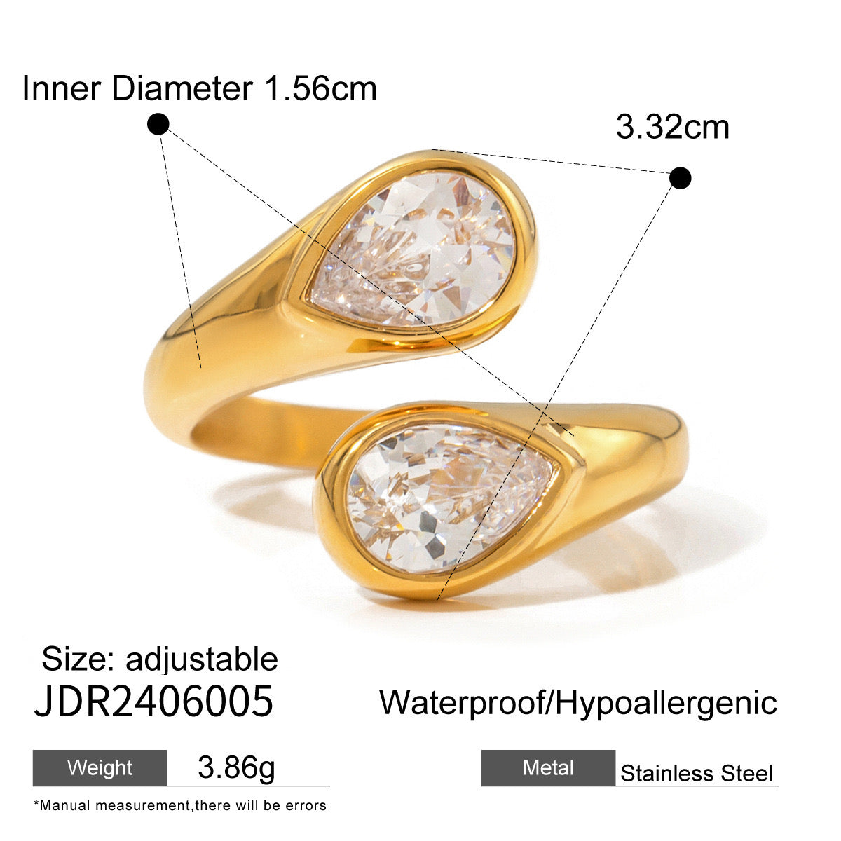 18K Gold Bold Jewel Ring