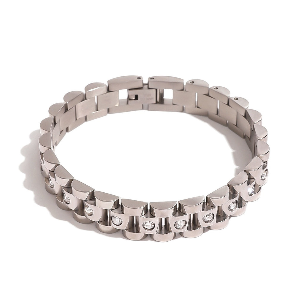 18K Gold Main Character Bling Watch Band Chain Bracelet