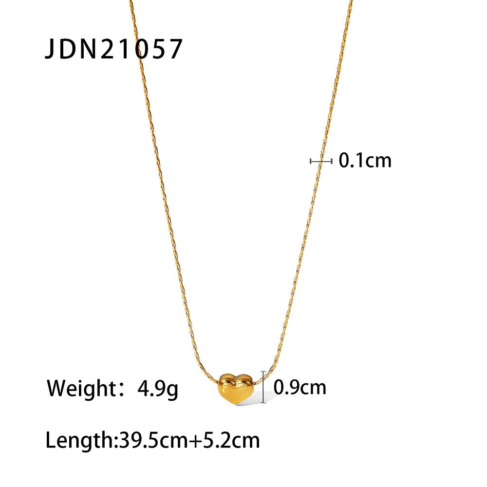 18K Gold and Silver Soft Crush Bubble Pendant Dainty Heart Layered Necklace Set