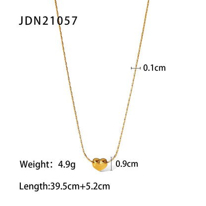 18K Gold and Silver Soft Crush Bubble Pendant Dainty Heart Layered Necklace Set