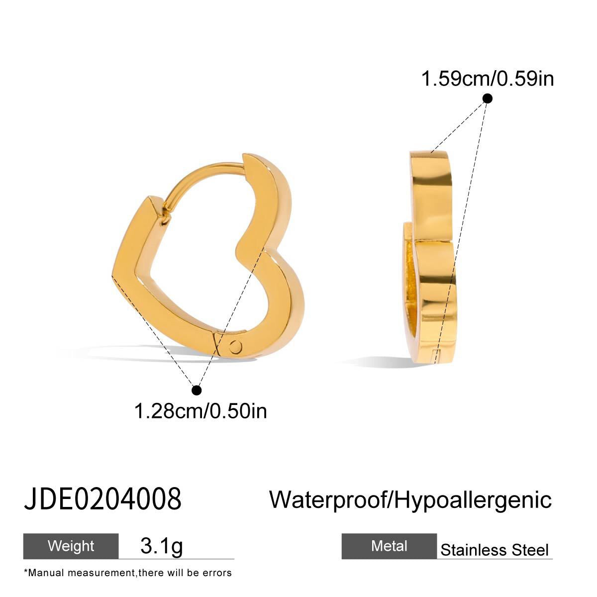 18K Gold Sweetheart Star Heart Small Hoop Huggie Earrings