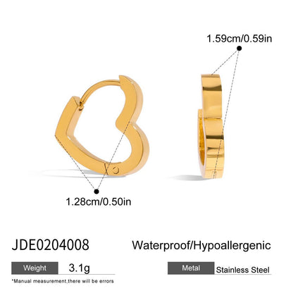 18K Gold Sweetheart Star Heart Small Hoop Huggie Earrings