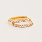 18K Gold Minimalist Bling Huggie Earrings Ear Cuffs Set