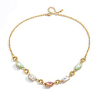 18K Gold Summer Spritz Color Gem Statement Chain Necklace