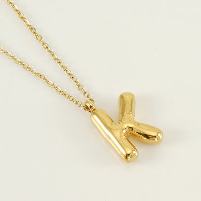 18K Gold Balloon Initial Pendant Necklace