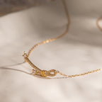 18K Gold The Promise Knot Pave Dainty Pendant Necklace