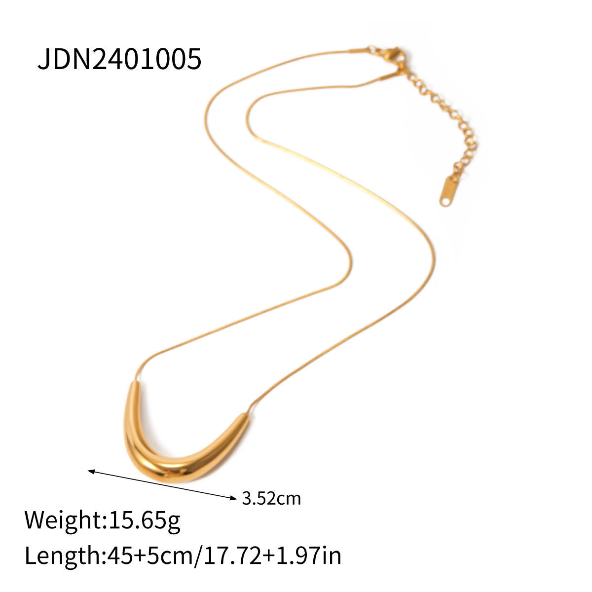 18K Gold Simple Geometric Chic Pendant Necklace