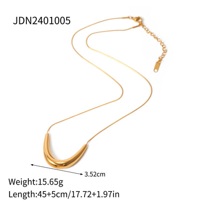 18K Gold Simple Geometric Chic Pendant Necklace