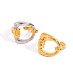 18K Gold and Silver Two Tone Geometric Statement Ring