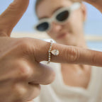 18K Gold Raindrop Elegant Statement Cocktail Ring