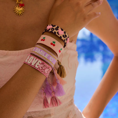 Clean Girl Pink Wristband Friendship Bracelet