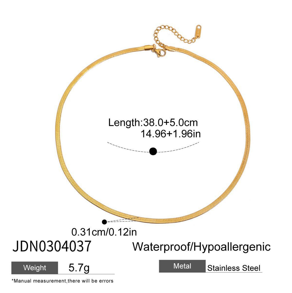 18K Gold Heart Keeper Pendant Paperclip Herringbone Snake Chain Layered Necklace Set