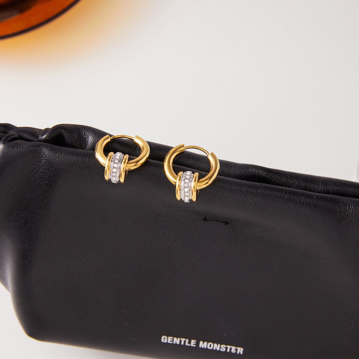 18K Gold and Silver Two Tone Spinelli Muse Small Hoop Huggie Earrings