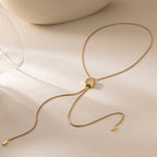 18K Gold Skin Deep Adjustable Lariat Chain Necklace
